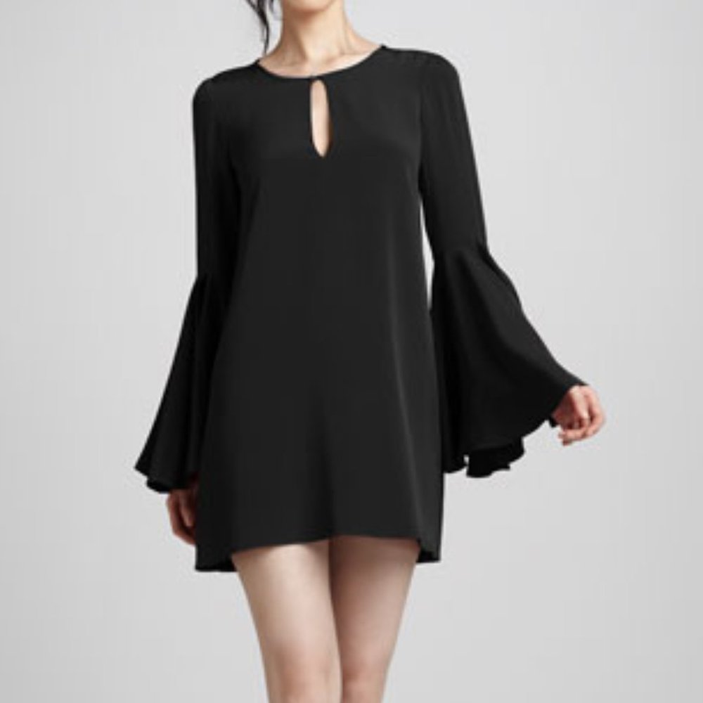 Elizabeth & James "Mabel" Bell Sleeve Shift Dress, Black, Size M